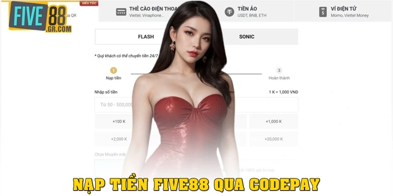 Nạp tiền Five88 qua CodePay